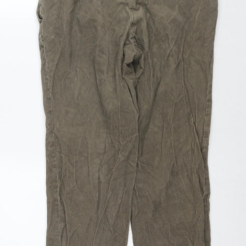 Marks and Spencer Mens Brown Cotton Trousers Size 32 in L23 in Regular Zip - Customized Lenght