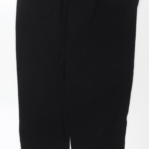 Evans Womens Black Polyester Trousers Size 14 L27 in Regular Tie