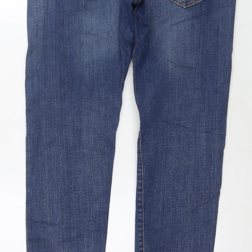 Levi's Mens Blue Cotton Straight Jeans Size 32 in L34 in Regular Zip