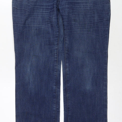 Quizhen Womens Blue Polyester Blend Straight Jeans Size 30 L30 in Regular Zip