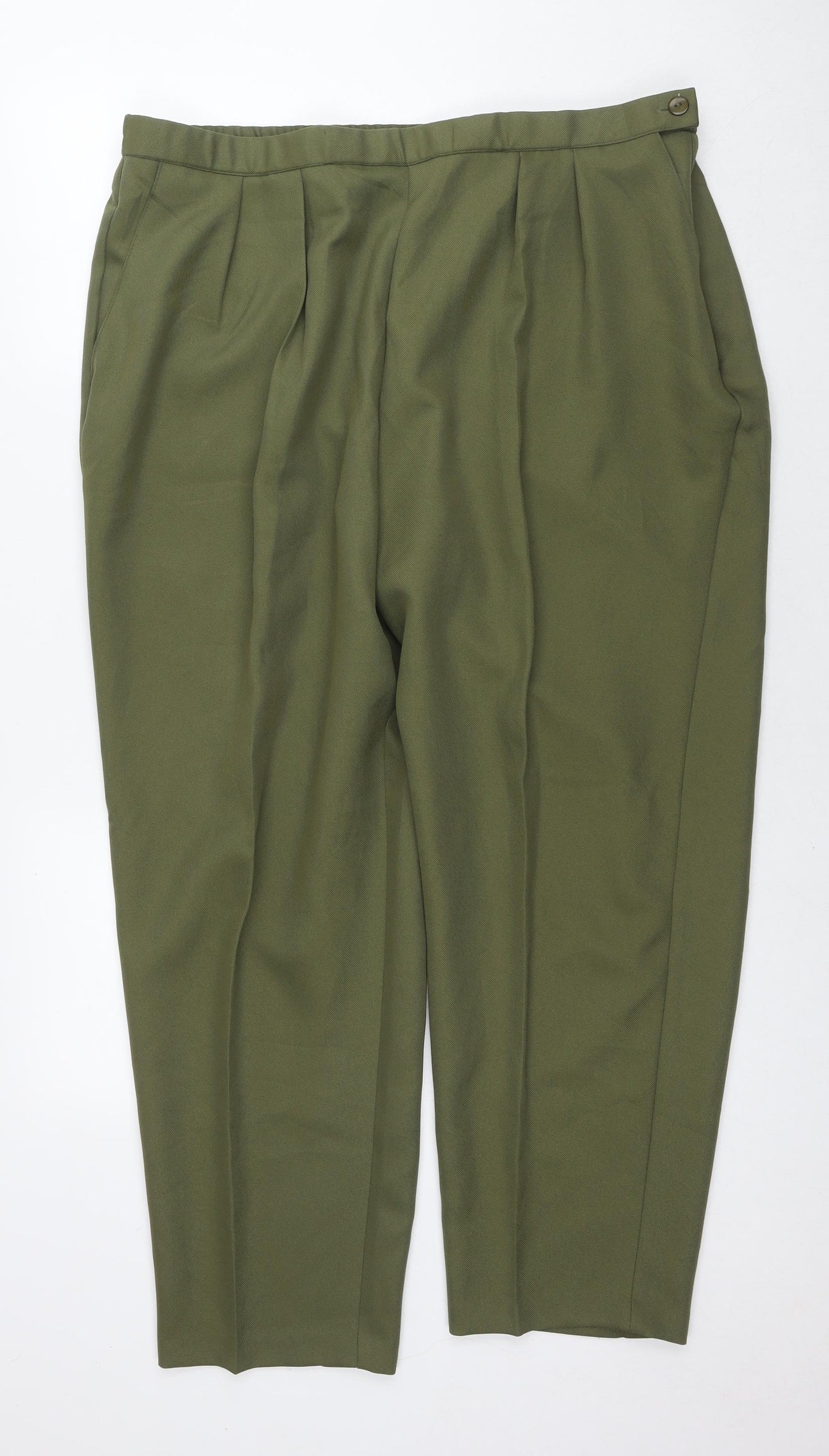 Slimtru Womens Green Polyester Trousers Size 22 L28 in Regular Zip