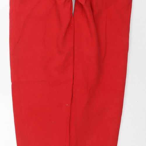 Superdry Womens Red Cotton Sweatpants Trousers Size 10 L31 in Regular Drawstring - Logo