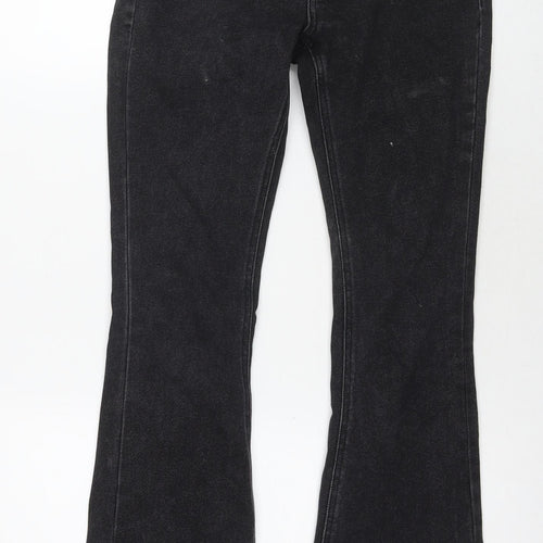 Stradivarius Womens Black Cotton Bootcut Jeans Size 8 L30 in Regular Zip