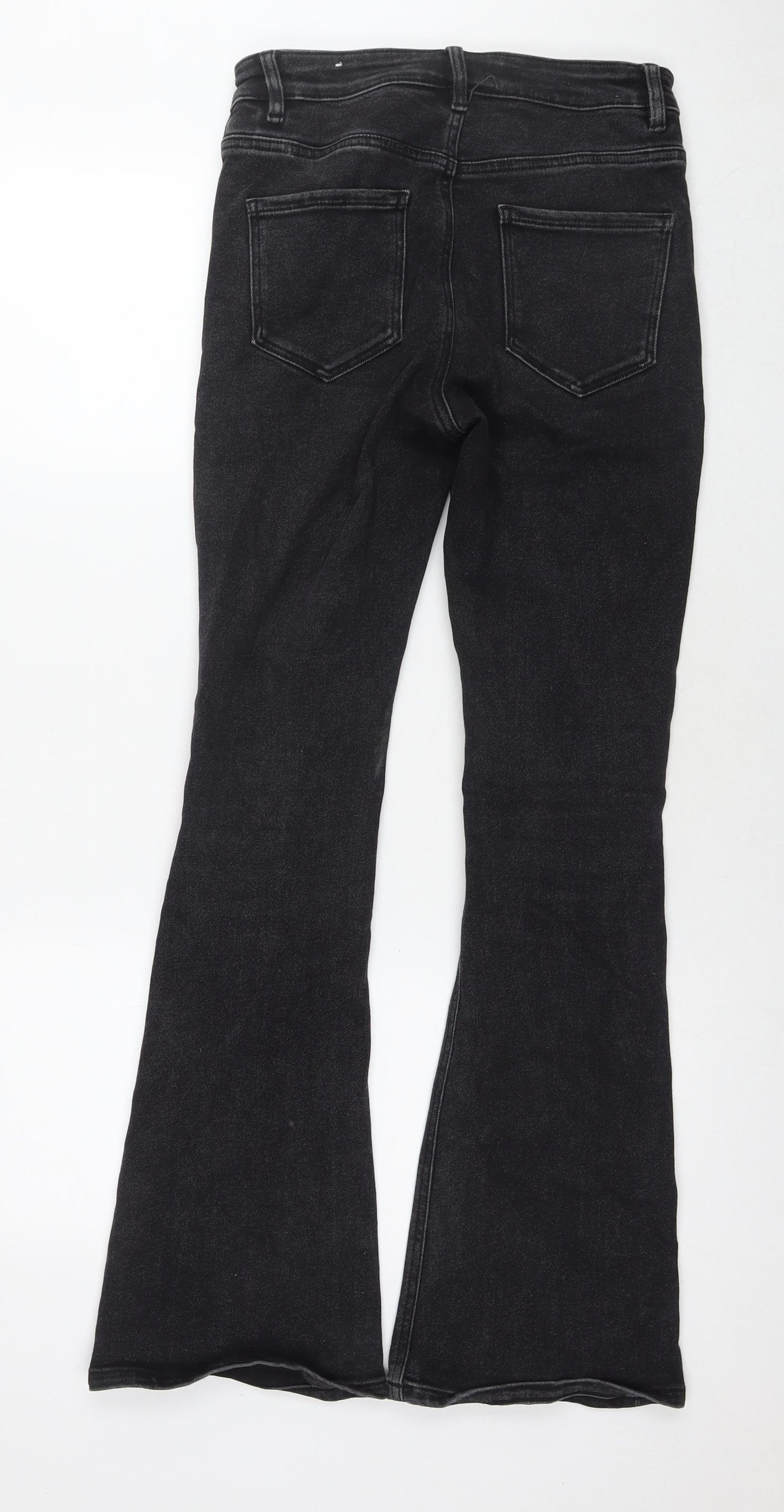 Stradivarius Womens Black Cotton Bootcut Jeans Size 8 L30 in Regular Zip