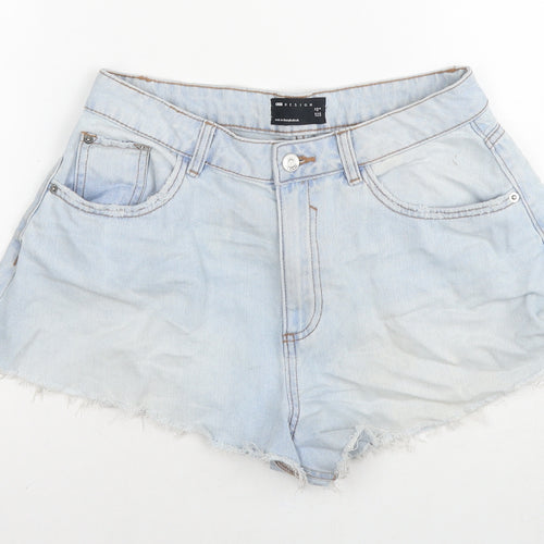 ASOS Womens Blue Cotton Cut-Off Shorts Size 10 L3 in Regular Zip