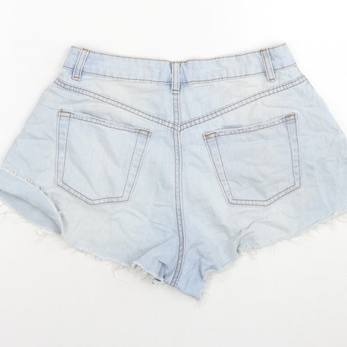 ASOS Womens Blue Cotton Cut-Off Shorts Size 10 L3 in Regular Zip