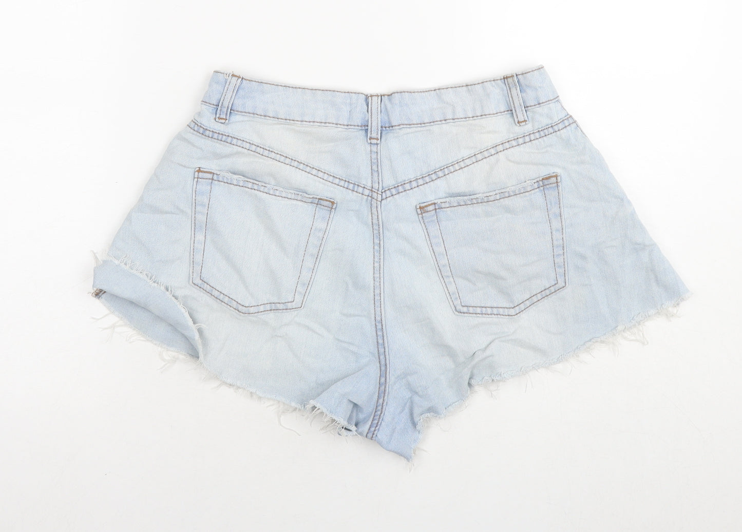 ASOS Womens Blue Cotton Cut-Off Shorts Size 10 L3 in Regular Zip