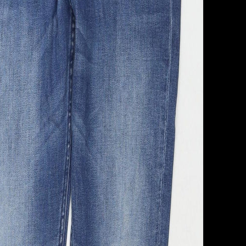 H&M Girls Blue Cotton Skinny Jeans Size 12-13 Years L25 in Regular Zip - Distressed