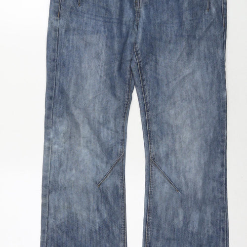 Denim & Co. Womens Blue Cotton Bootcut Jeans Size 30 in L27 in Regular Zip