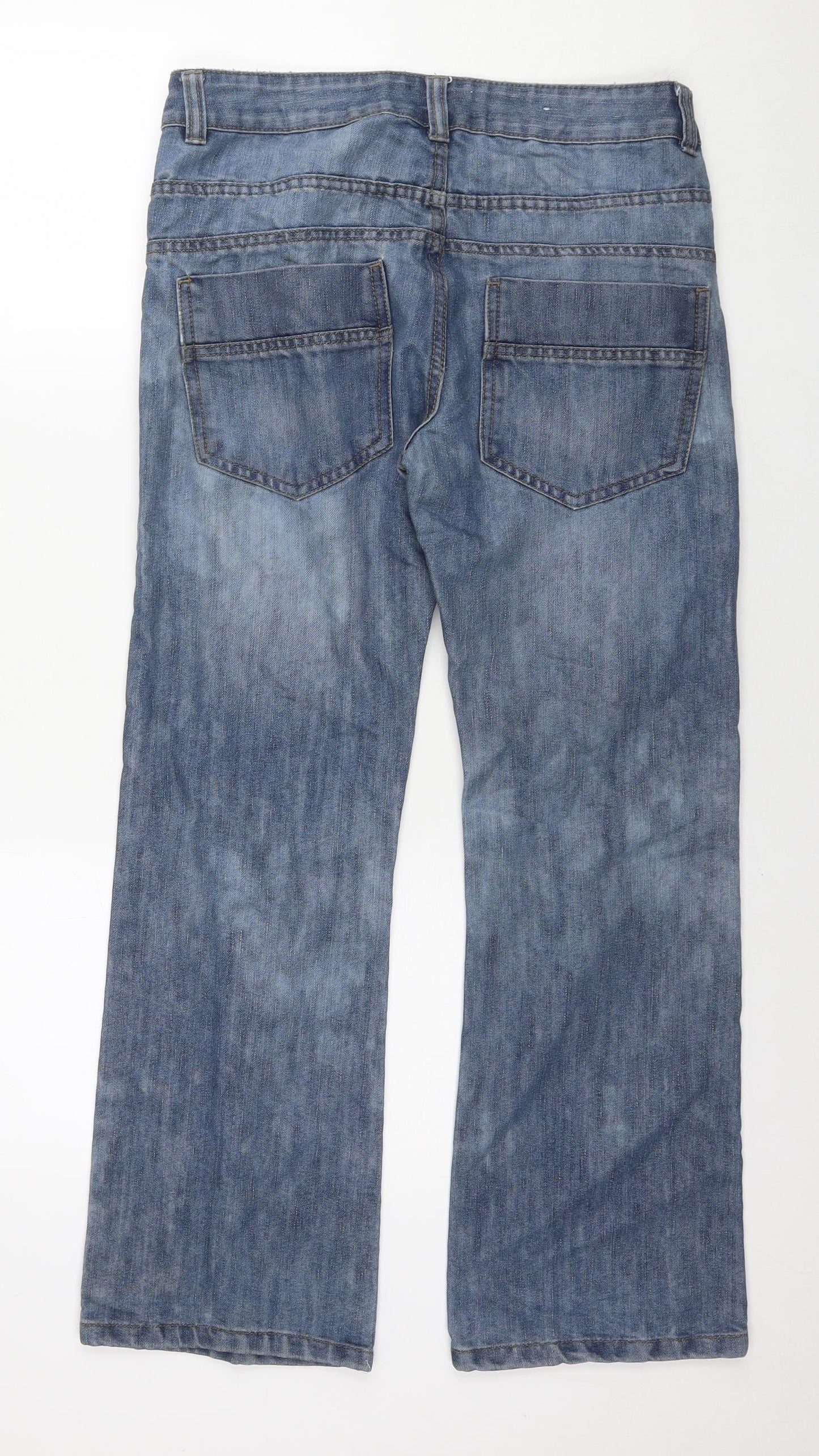 Denim & Co. Womens Blue Cotton Bootcut Jeans Size 30 in L27 in Regular Zip