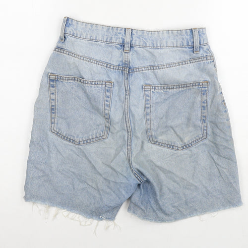 Divided by H&M Womens Blue Cotton Mom Shorts Size 8 L6 in Regular Zip