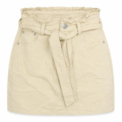 I SAW IT FIRST Womens Beige Cotton A-Line Skirt Size 8 Zip