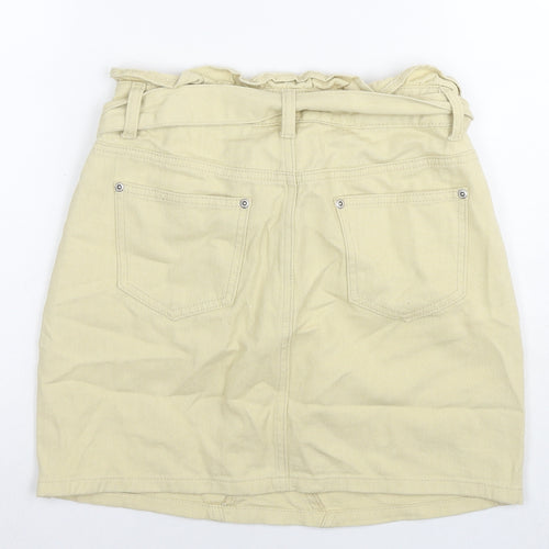 I SAW IT FIRST Womens Beige Cotton A-Line Skirt Size 8 Zip