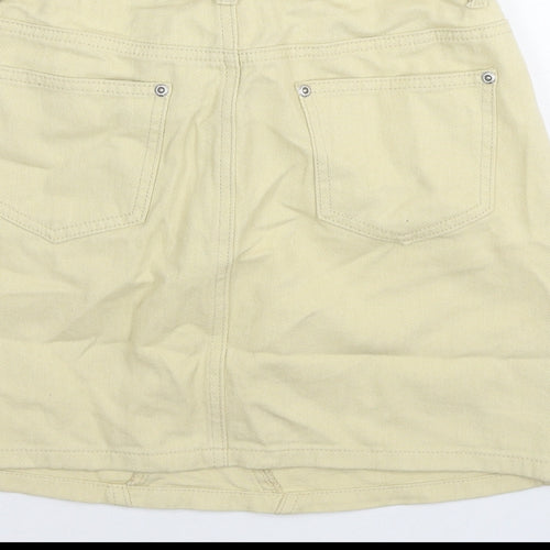 I SAW IT FIRST Womens Beige Cotton A-Line Skirt Size 8 Zip