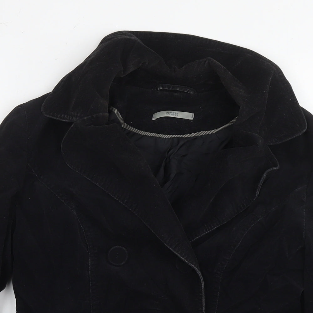 Marks and Spencer Womens Black Jacket Blazer Size 8 Zip
