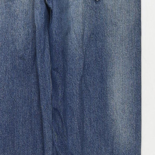 Zara Womens Blue Cotton Straight Jeans Size S L28 in Regular Zip