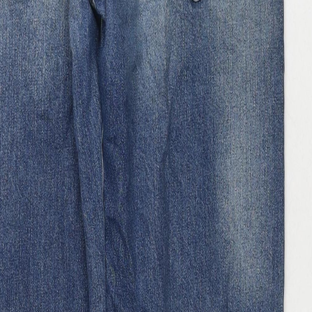 Zara Womens Blue Cotton Straight Jeans Size S L28 in Regular Zip