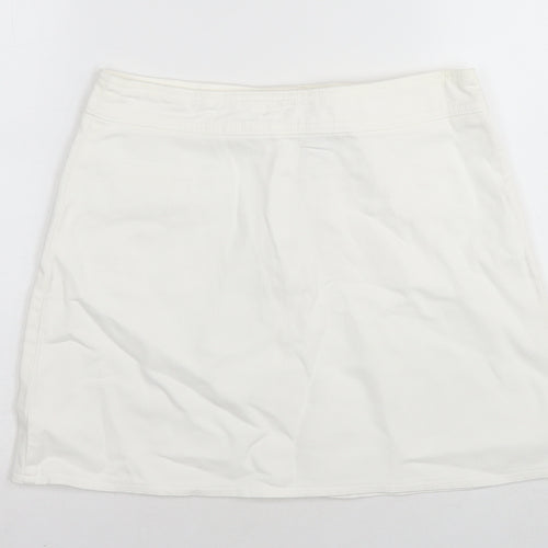 Suzie Womens White Cotton Mini Skirt Size 30 in Zip