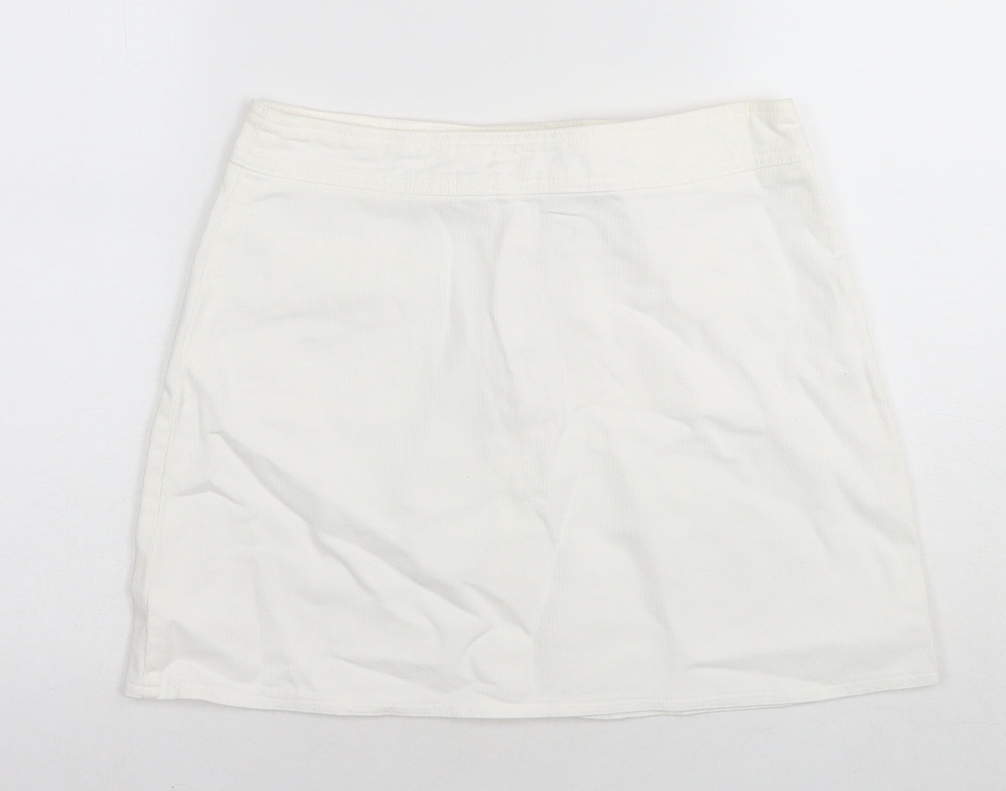 Suzie Womens White Cotton Mini Skirt Size 30 in Zip