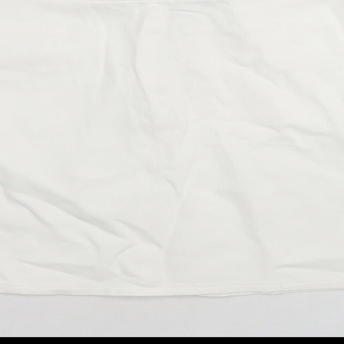 Suzie Womens White Cotton Mini Skirt Size 30 in Zip