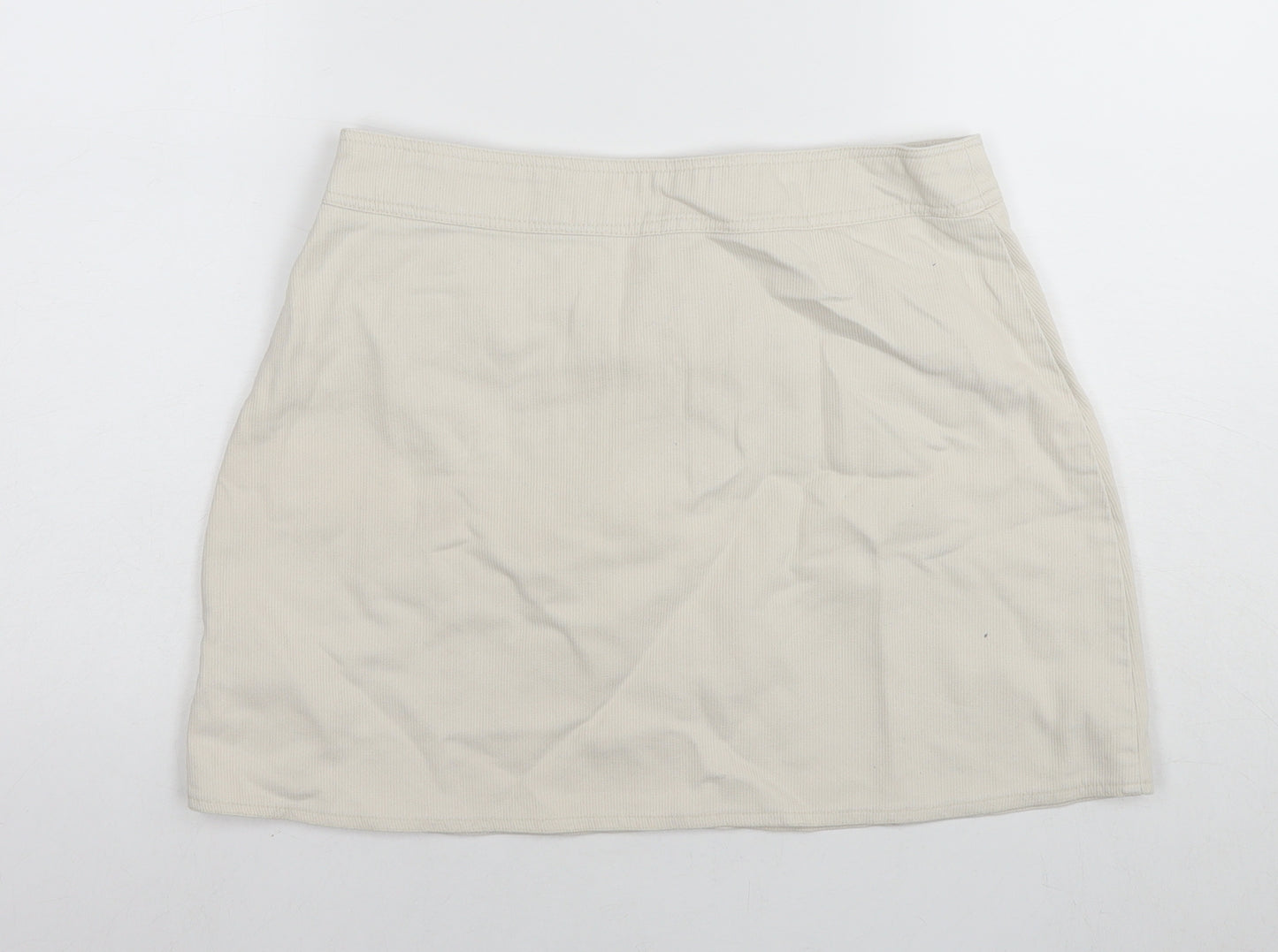 Suzie Womens Beige Cotton A-Line Skirt Size 30 in Zip