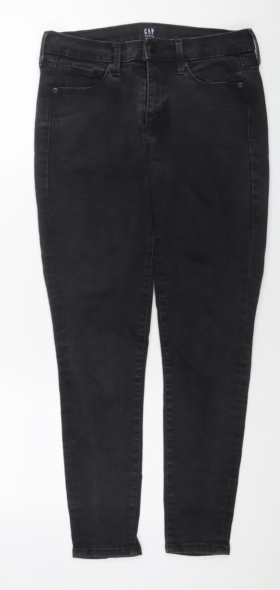 Gap Womens Black Cotton Skinny Jeans Size 6 L28 in Regular Zip