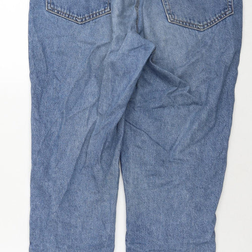 Divided by H&M Womens Blue Cotton Straight Jeans Size 14 L26 in Regular Zip
