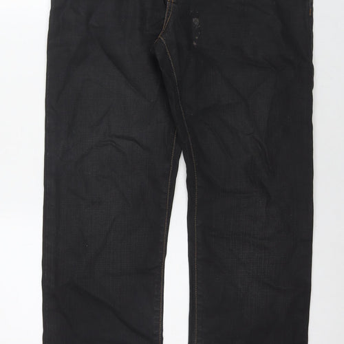 Burton Mens Black Cotton Straight Jeans Size 32 in L30 in Regular Zip