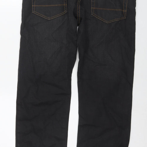 Burton Mens Black Cotton Straight Jeans Size 32 in L30 in Regular Zip