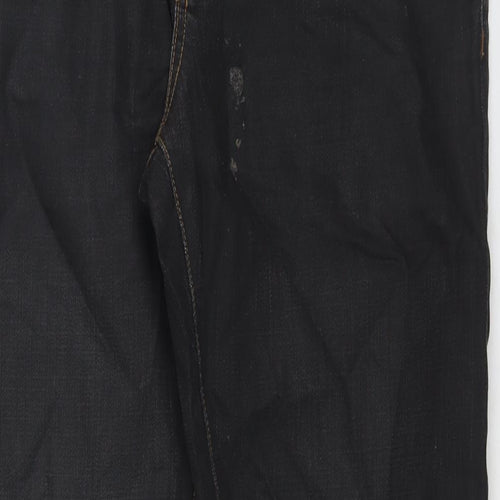 Burton Mens Black Cotton Straight Jeans Size 32 in L30 in Regular Zip