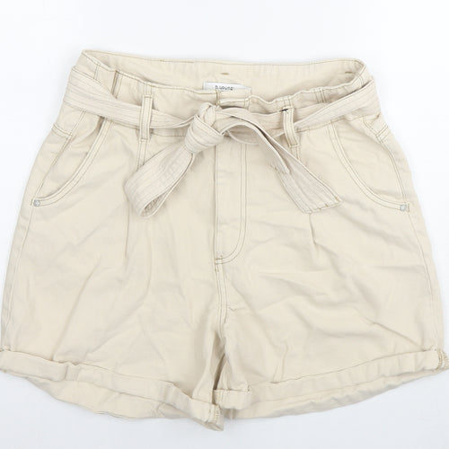 b.young Womens Beige Polyester Paperbag Shorts Size 30 in L6 in Regular Zip