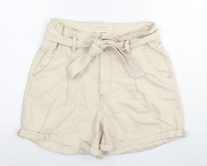 b.young Womens Beige Polyester Paperbag Shorts Size 30 in L6 in Regular Zip