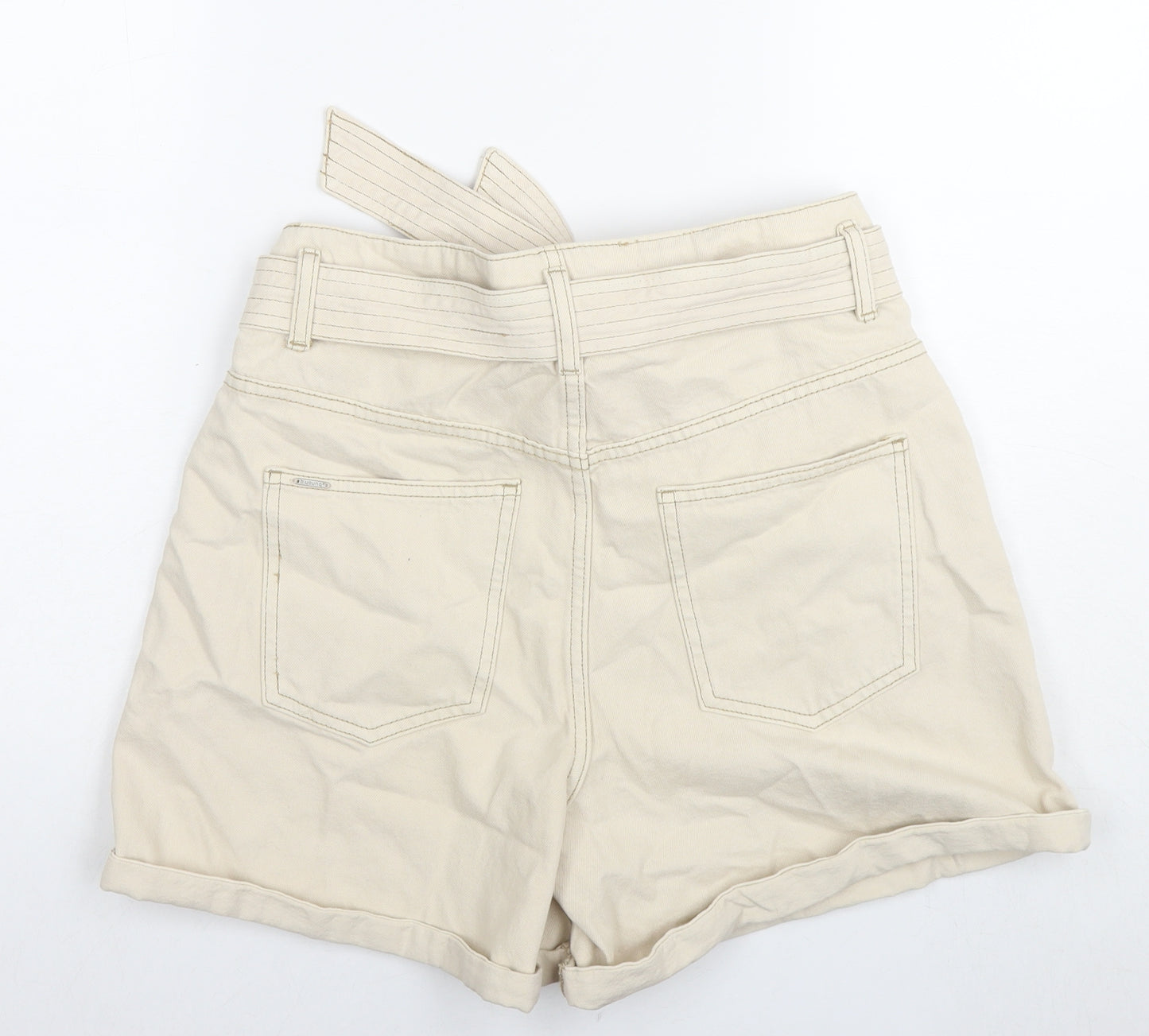 b.young Womens Beige Polyester Paperbag Shorts Size 30 in L6 in Regular Zip