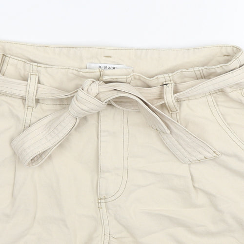 b.young Womens Beige Polyester Paperbag Shorts Size 30 in L6 in Regular Zip