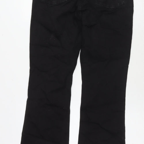 TU Womens Black Cotton Bootcut Jeans Size 10 L30 in Regular Zip