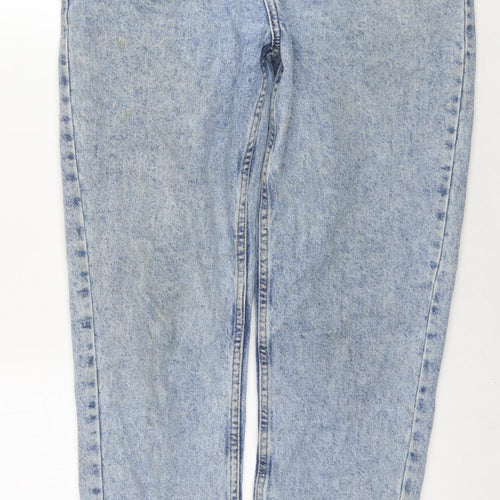 Denim & Co. Womens Blue Cotton Mom Jeans Size 8 L28 in Regular Zip