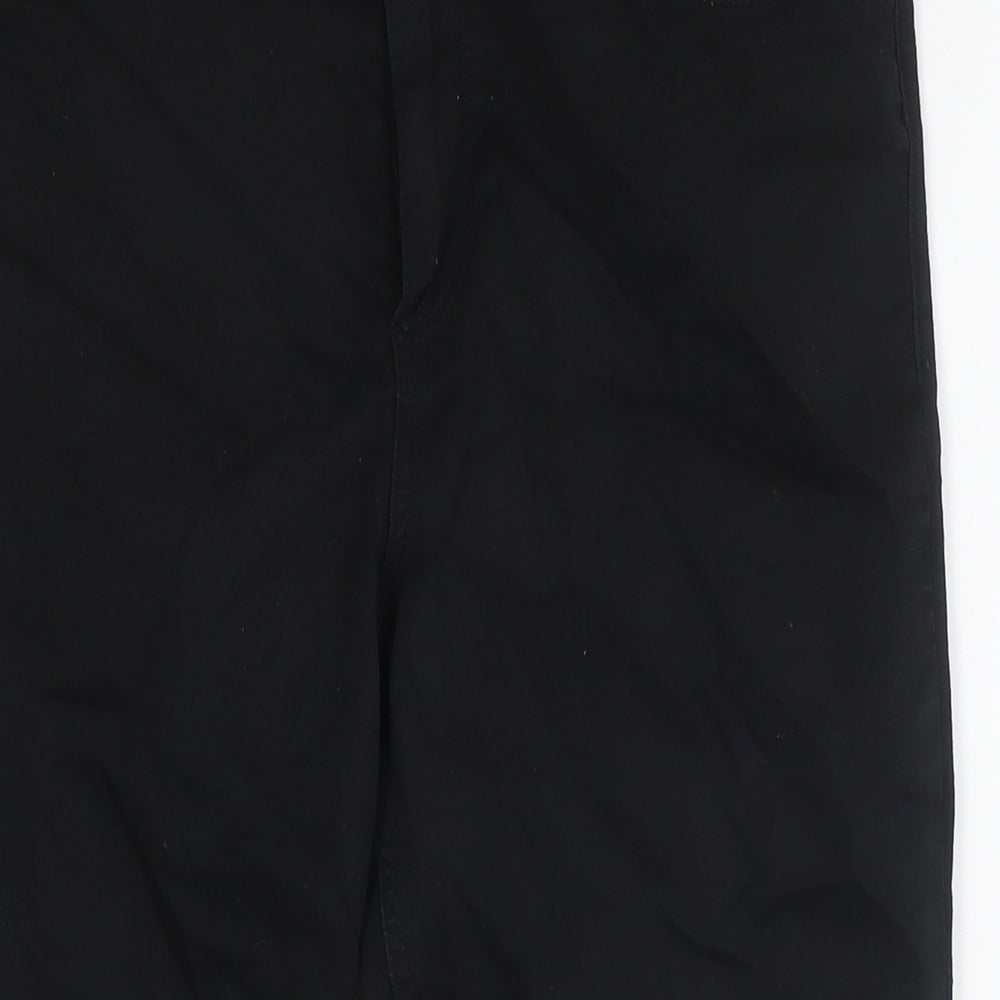 Marks and Spencer Womens Black Cotton Cropped Jeans Size 12 L20 in Slim Zip
