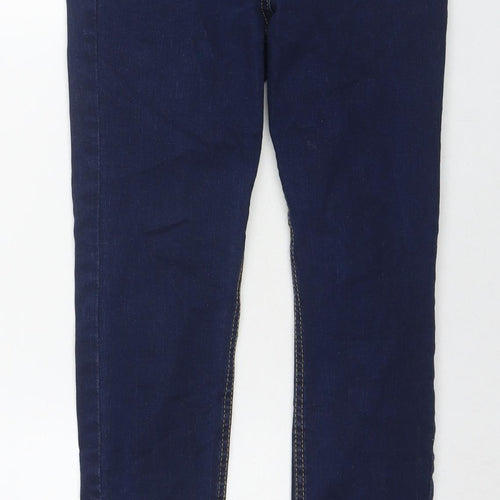 Papaya Womens Blue Cotton Skinny Jeans Size 8 L26 in Regular Zip