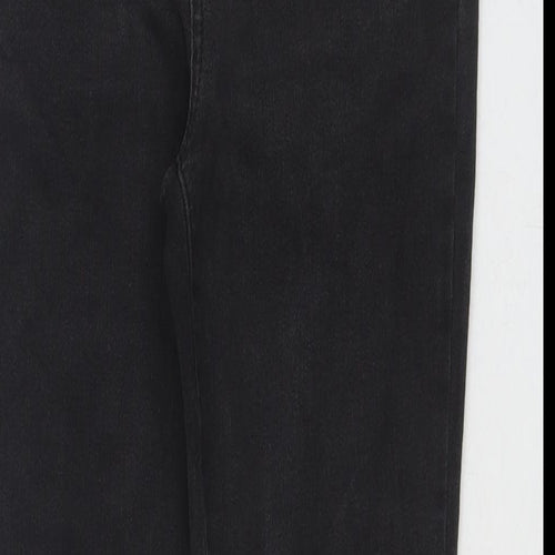 NEXT Womens Black Cotton Straight Jeans Size 12 L29 in Regular Zip