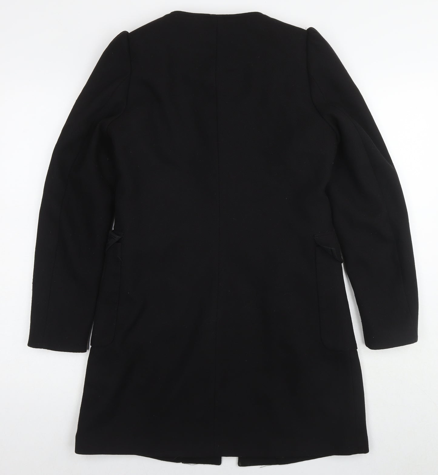 H&M Womens Black Overcoat Coat Size 10 Zip