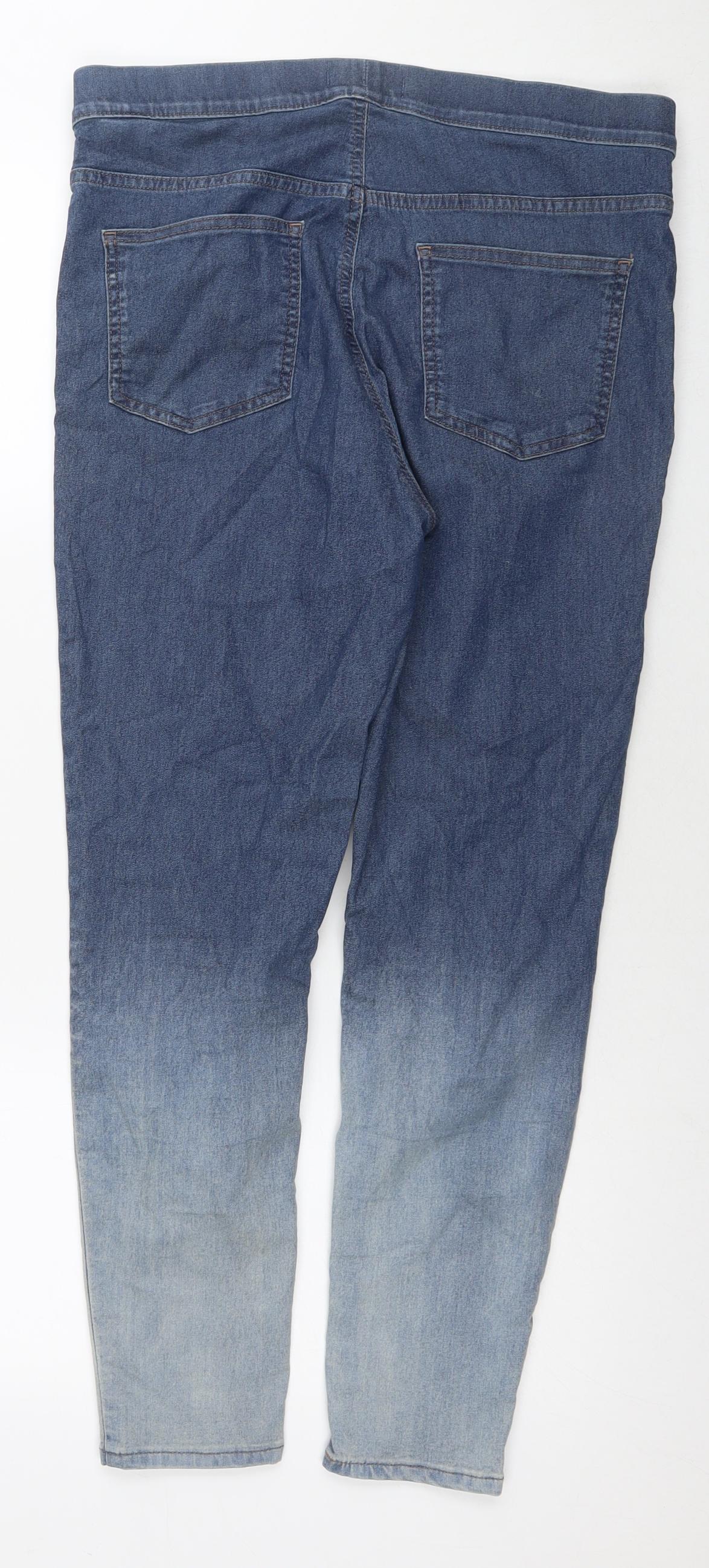 Marks and Spencer Womens Blue Cotton Jegging Jeans Size 14 L26 in Regular