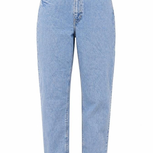 H&M Womens Blue Cotton Mom Jeans Size 8 L26 in Regular Zip
