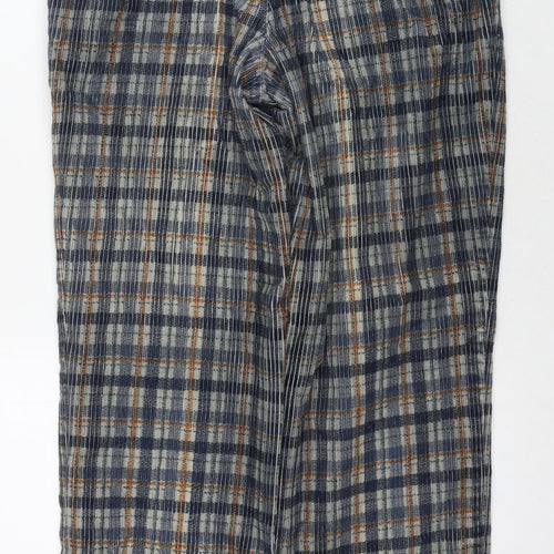 Pionier Mens Blue Check Polyester Blend Snow Pants Trousers Size 30 in L27 in Regular Zip