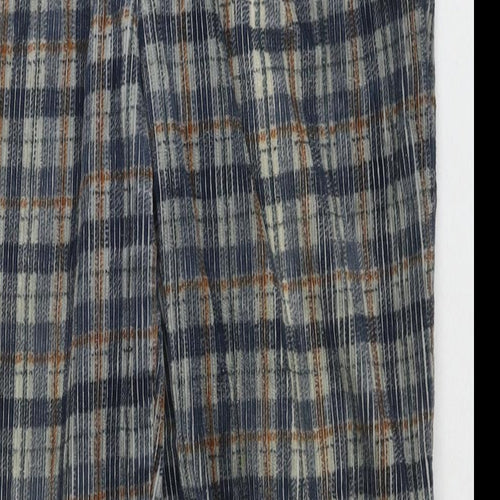 Pionier Mens Blue Check Polyester Blend Snow Pants Trousers Size 30 in L27 in Regular Zip