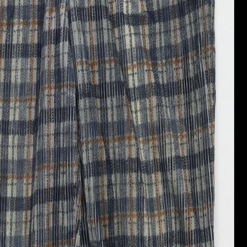 Pionier Mens Blue Check Polyester Blend Snow Pants Trousers Size 30 in L27 in Regular Zip