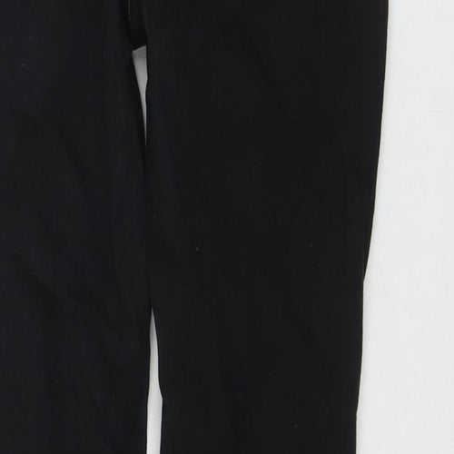 Marks and Spencer Womens Black Cotton Straight Jeans Size 16 L27 in Regular Zip
