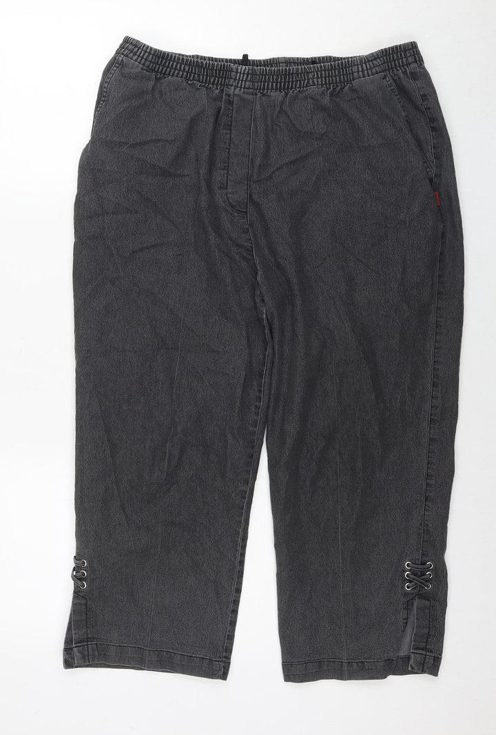 Mian Womens Grey Cotton Capri Jeans Size 24 L20 in Regular