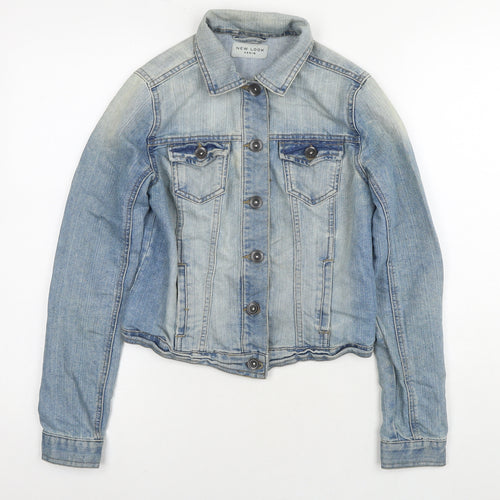 New Look Womens Blue Jacket Size 8 Button