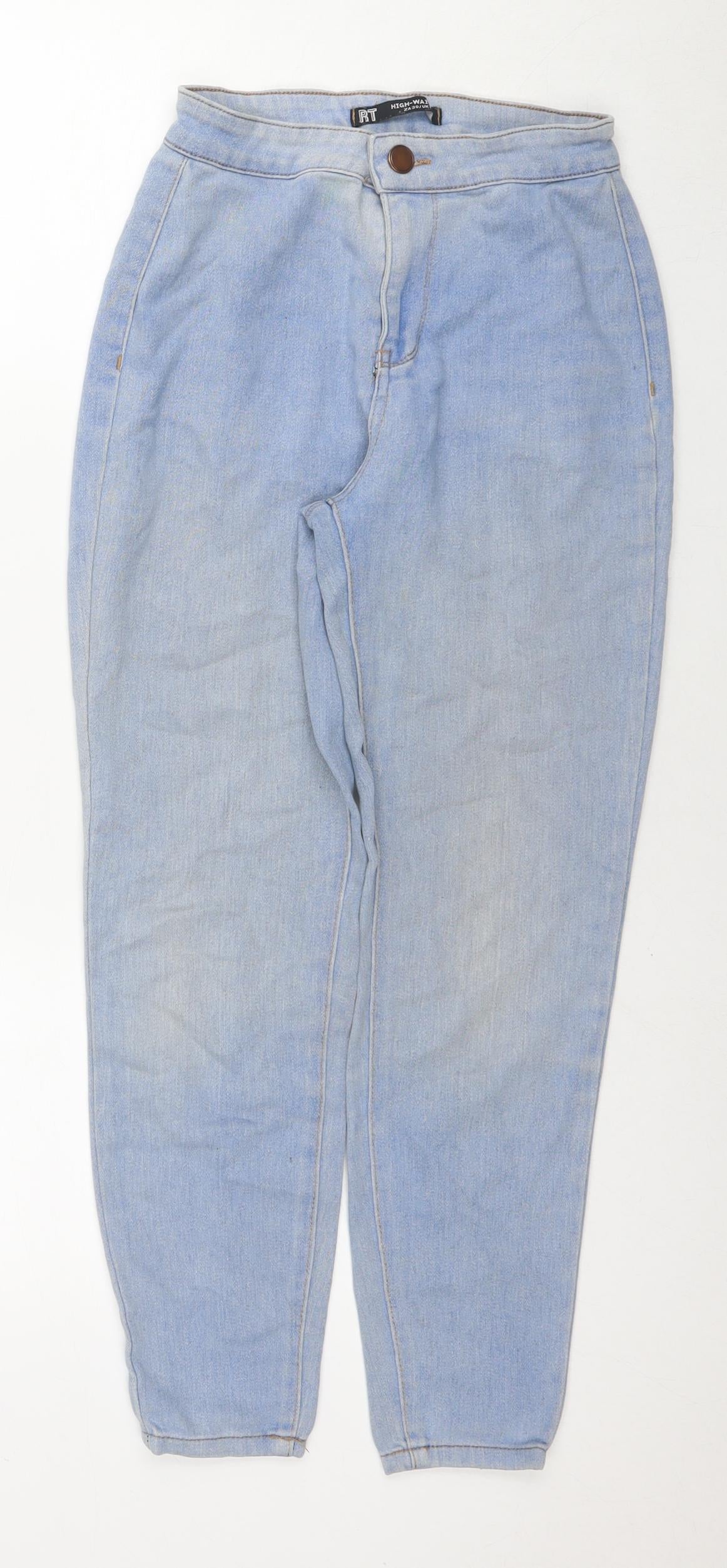 MRP Womens Blue Cotton Straight Jeans Size 6 L26 in Regular Zip