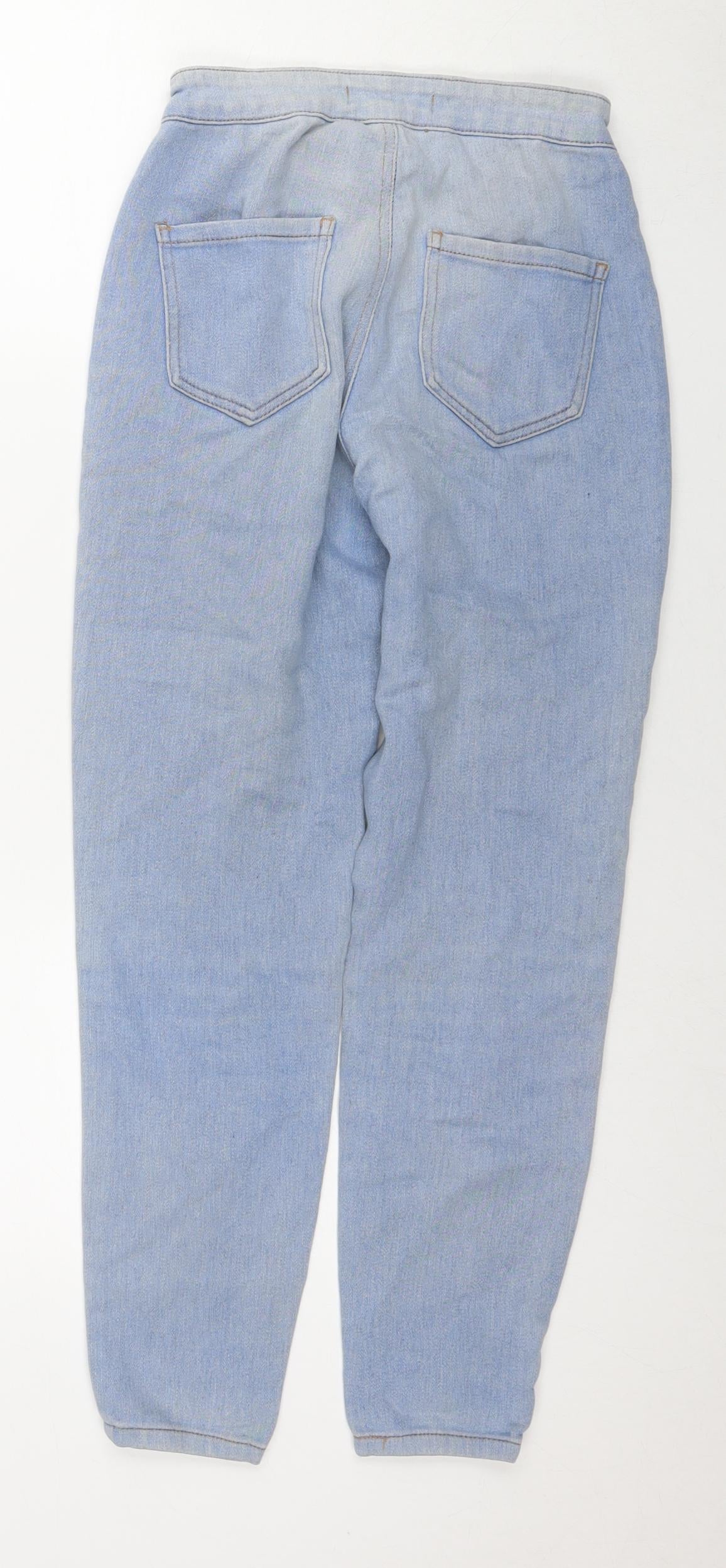 MRP Womens Blue Cotton Straight Jeans Size 6 L26 in Regular Zip